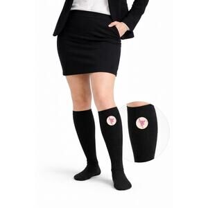 Dr Motion Compression Socks Knee High Cozy Black Womens 9-11 NWT